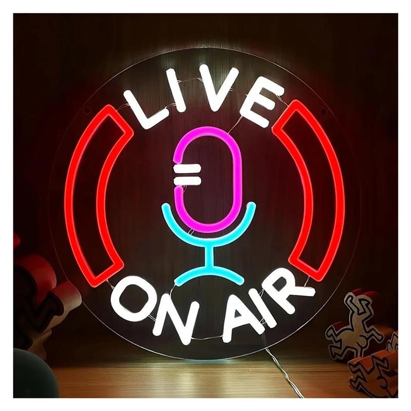 Lighting Decor Company - Neonschild „Live On Air“ für Wanddekoration,