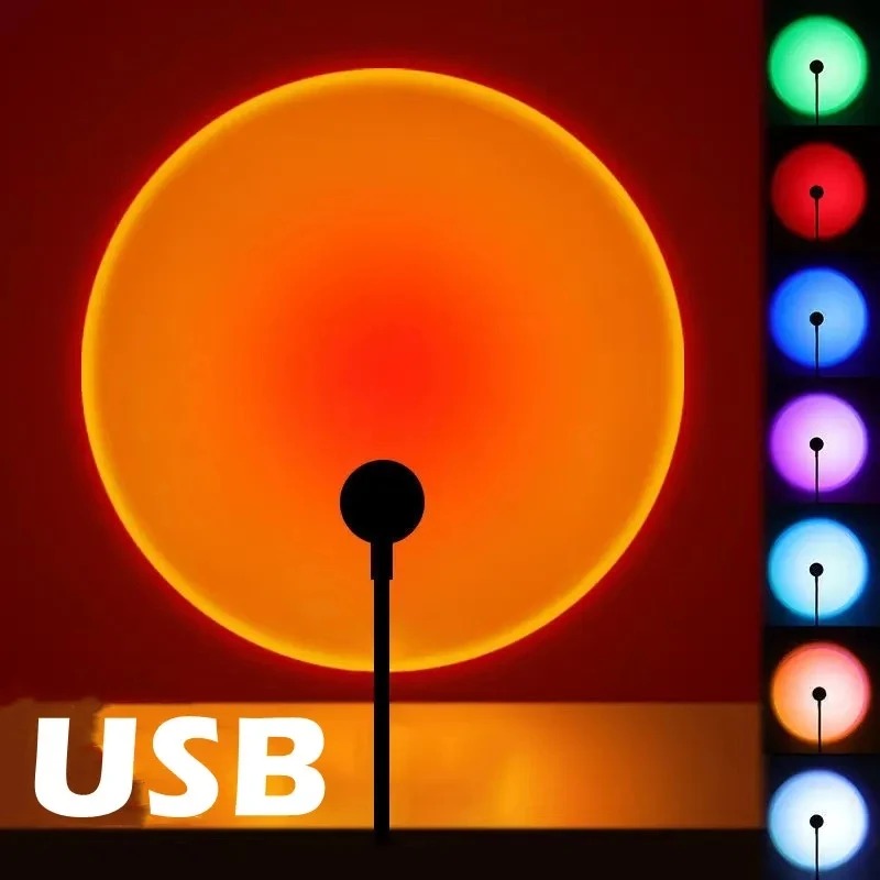 Sunset Lamp Projection - USB Sonnenuntergang Projektionslampe Regenbogen Atmosphäre Nachtlicht