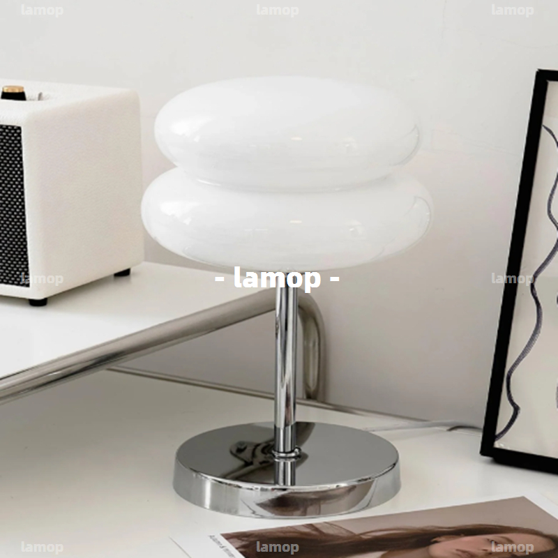 Lighting Decor For Bedroom - Bauhaus Cream-Globe Tischlampe, Mid-Century Minimalistisch, INS-Stil,