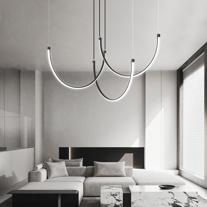 Decor Lighting Online - Nordic Minimalismus Linien Led Kronleuchter Kupfer