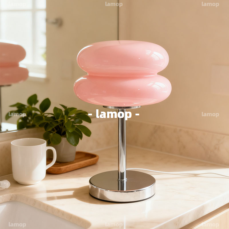 Lighting Decor For Bedroom - Cremefarbene Retro-Nachttischlampe im Mid-Century-Stil, dänisches Bauhaus-Design,