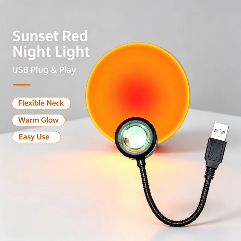 Sunset Lamp Projection - Intelligente Sonnenuntergangslampe, LED-Nachtlicht, USB-Projektion für Raumdekoration,