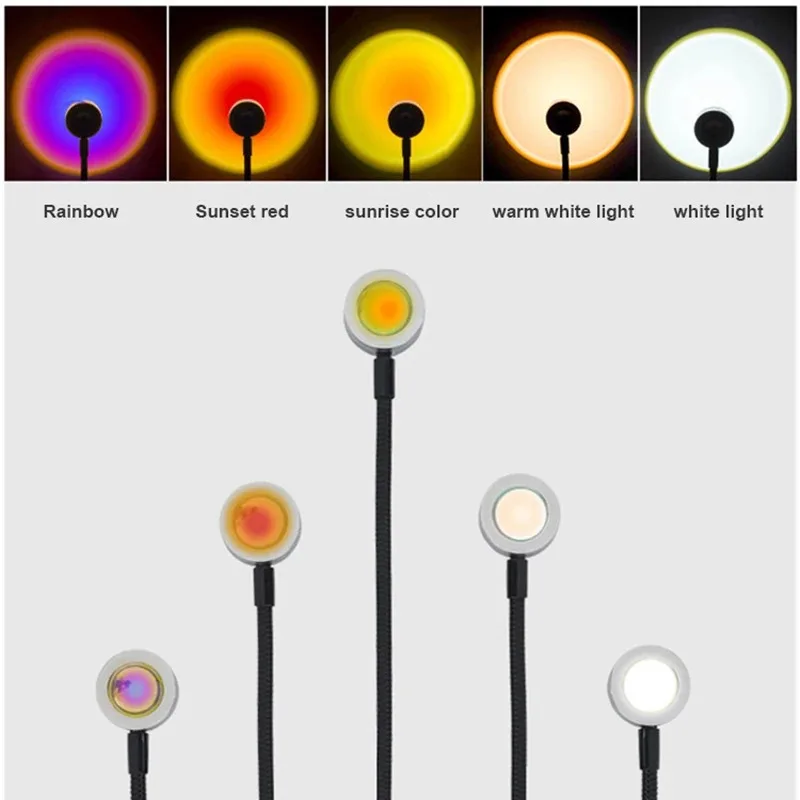 Sunset Lamp Projection - Projektionslampe USB Sonnenuntergang Regenbogen Atmosphäre Nachtlicht