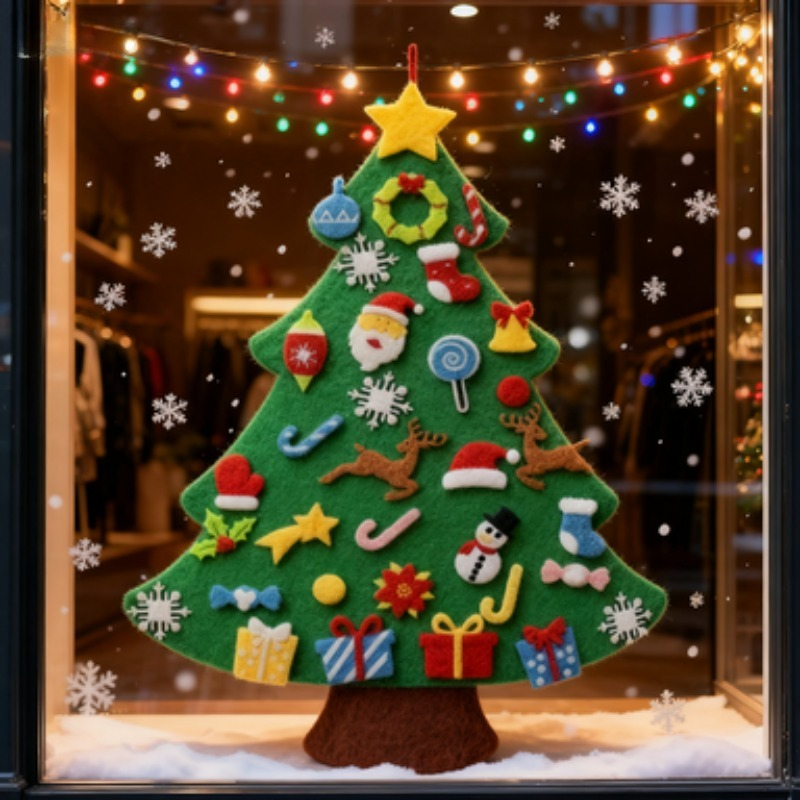 Wall Decor Lighting Tree - Kinder DIY Montessori Wand Filz Weihnachtsbaum