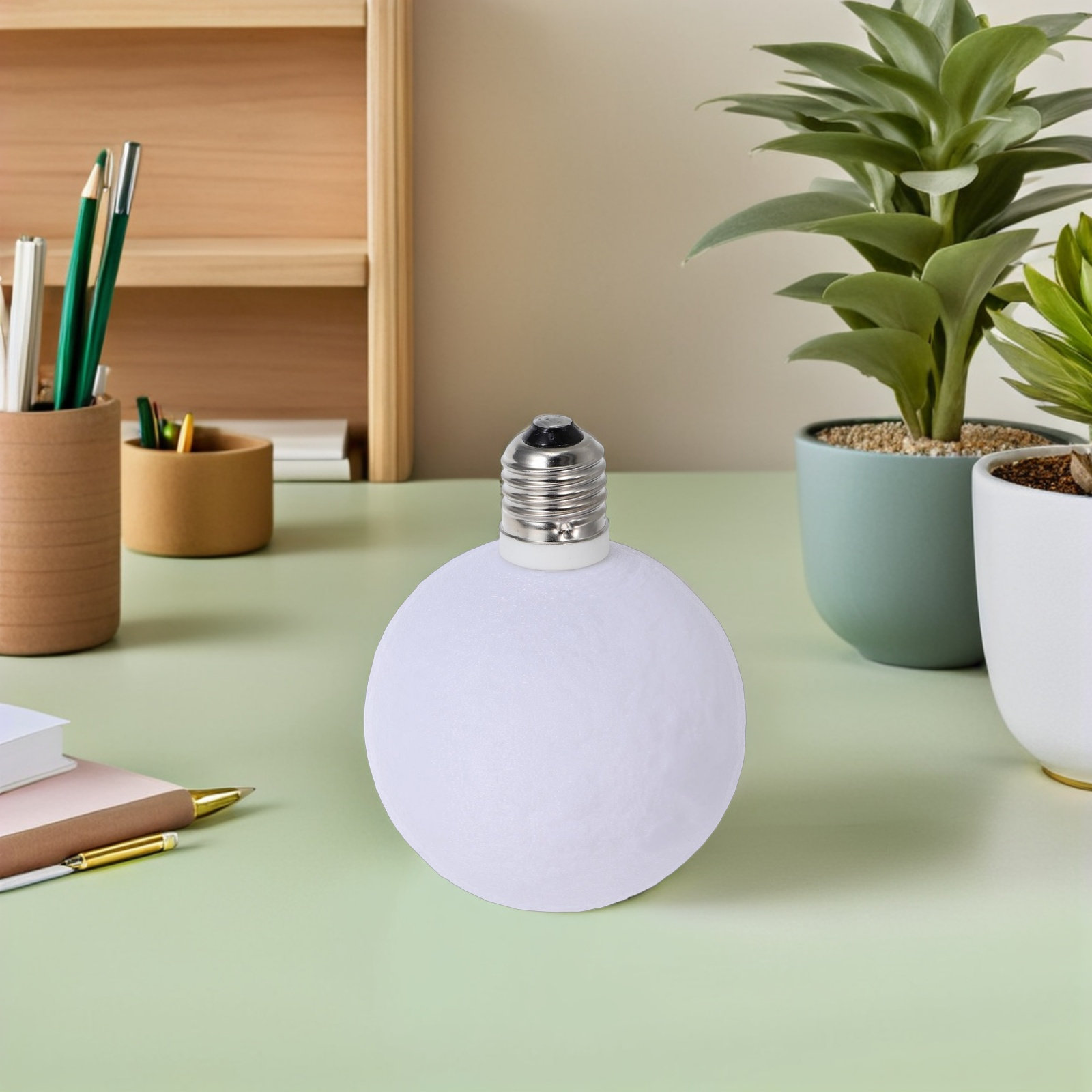 Room Decor Lighting Lamp - Moderne Mondförmige Lampe 3D-Gedruckte Mondtextur-Leuchte E27