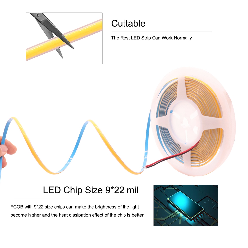 5mm COB LED Streifen 384LEDs/m – Lighting Decor And More Bewertung und Preis