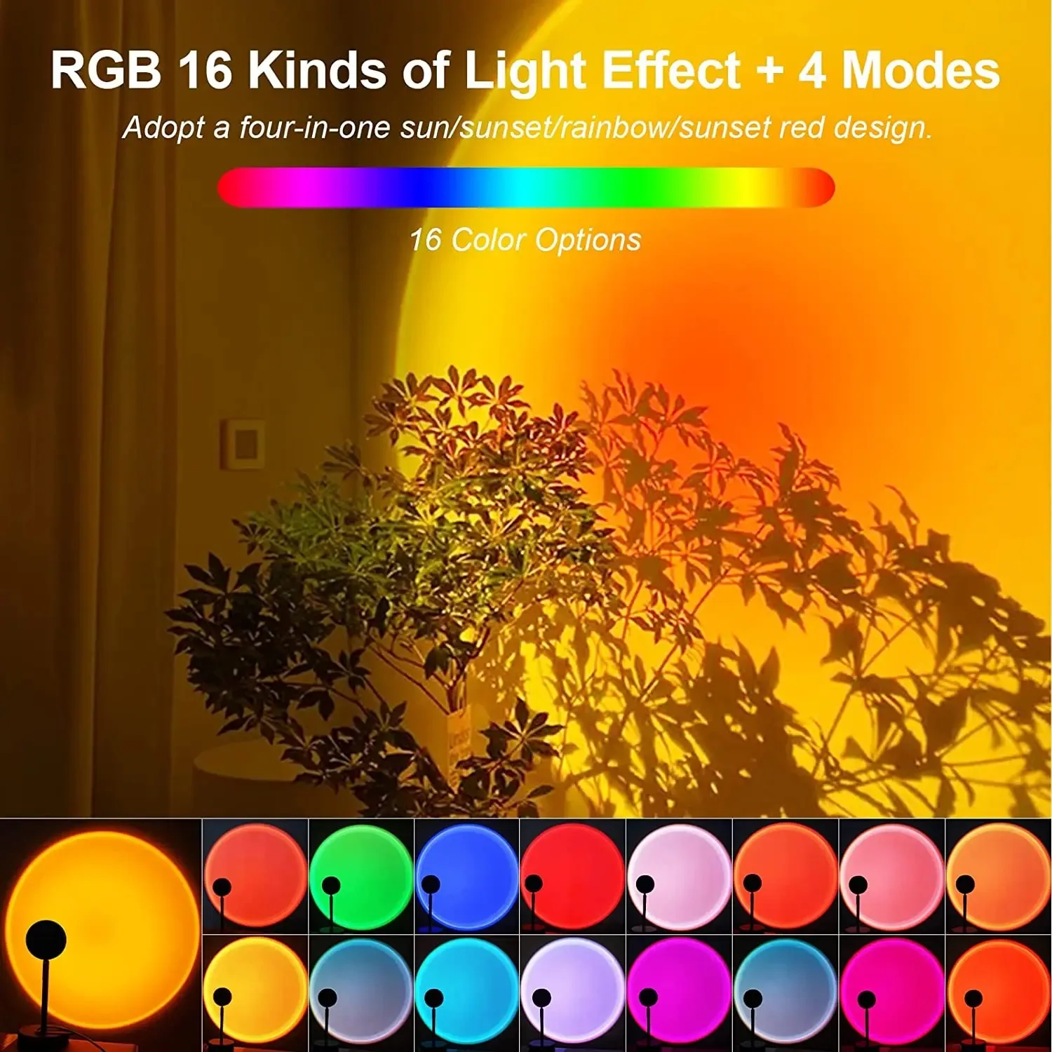 16-farbige Sonnenuntergangslam – Sunset Lamp Projection Bewertung und Preis